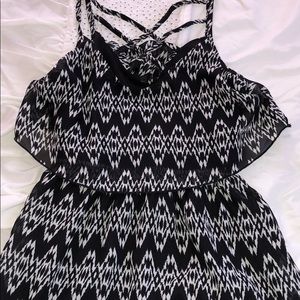 Black and White strappy dress